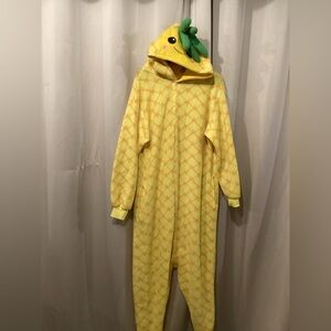 Pineapple style jumper for sleeping, gathered ankles, button front, size medium